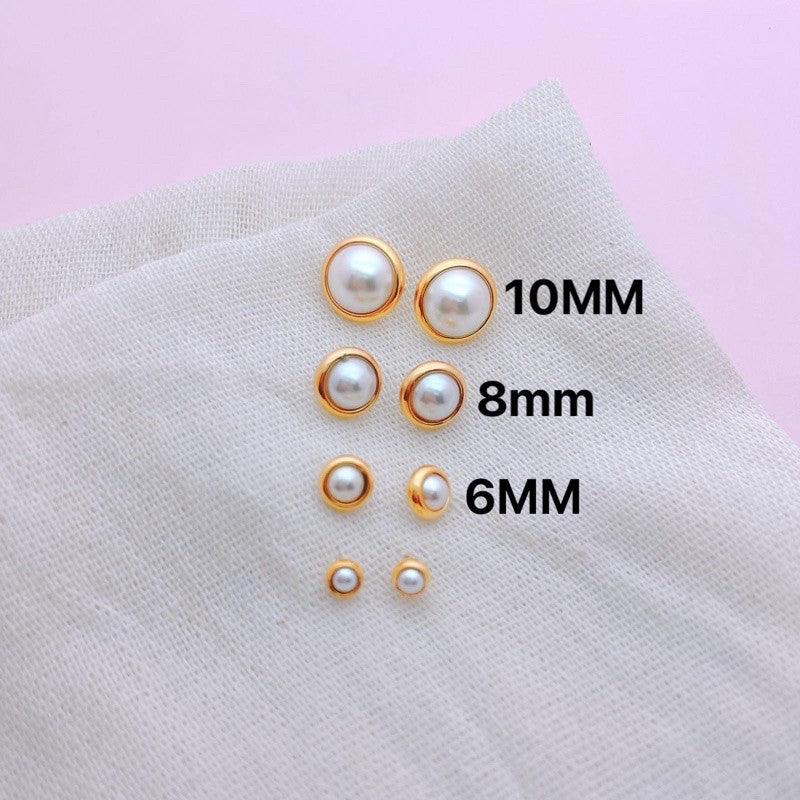 Stainless Steel Earrings Pearl