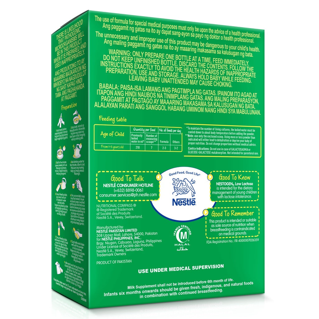 Nestogen Low Lactose 400g for 1-3 Years Old Milk Supplement