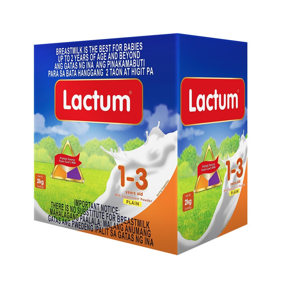 Lactum for 1-3 Years Old 2kg Plain Milk Supplement
