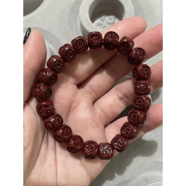 Cinnabar cube bracelet