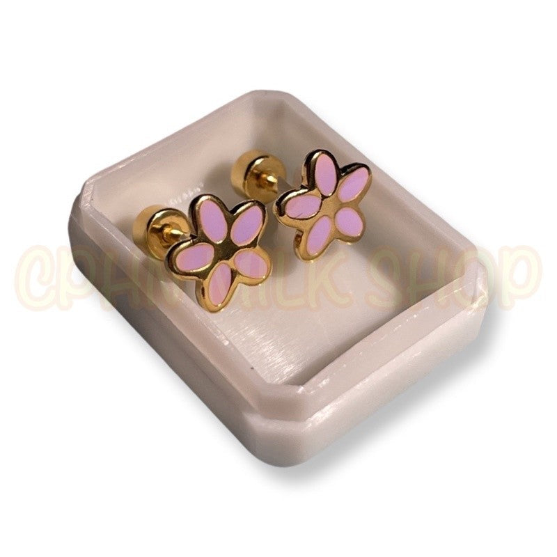 Stainless Steel Earrings Flowers Set B