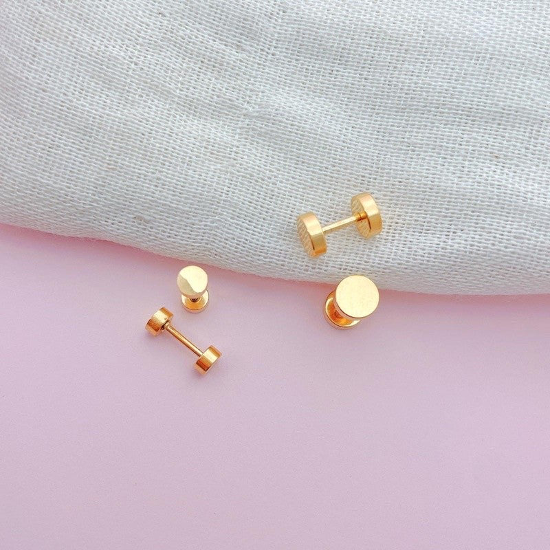 Stainless Steel Earrings Flat Circle