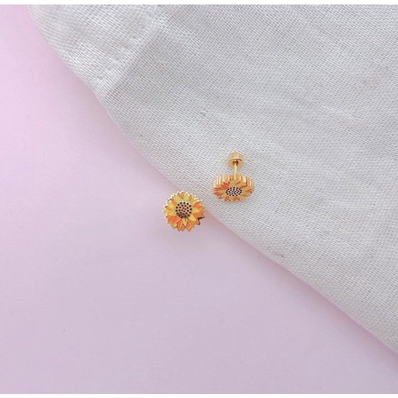 Stainless Steel Earrings Sunflower