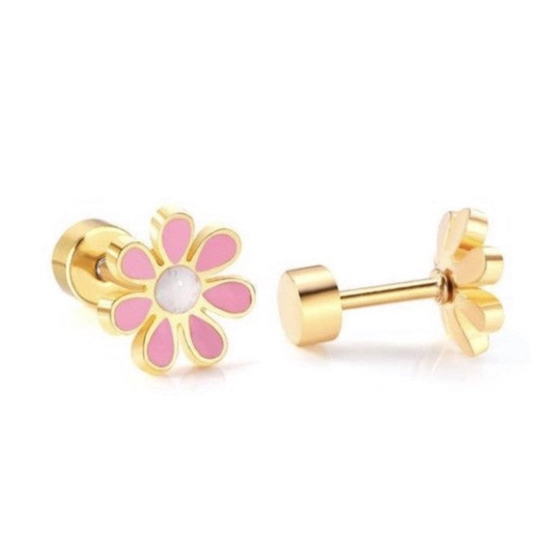 Stainless Steel Earrings Flowers Set A