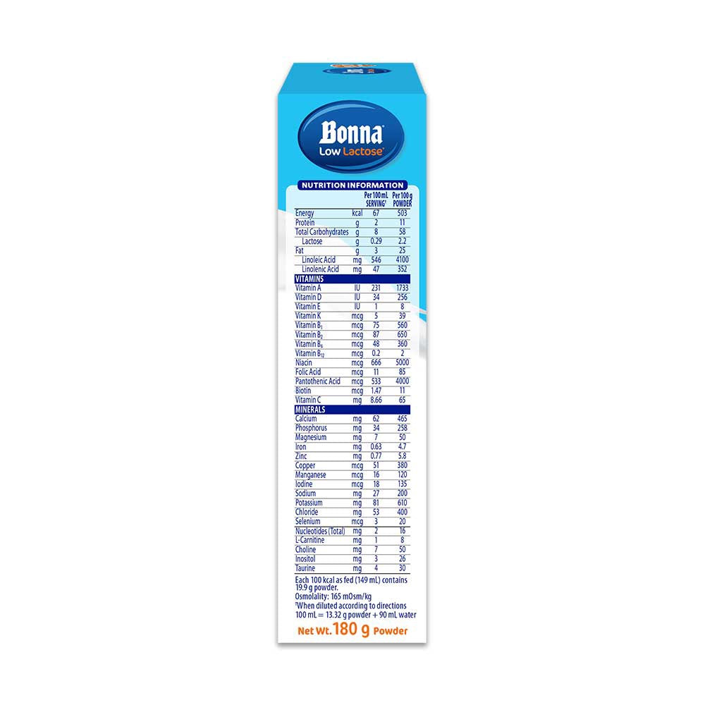 BONNA® Low Lactose 180g for 0-12 Months Old Infant Formula
