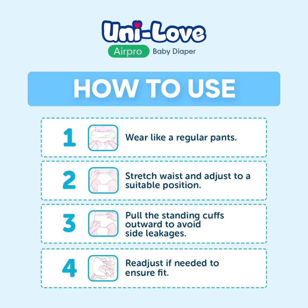 UniLove Slim Fit Baby Pants 30's (Large)