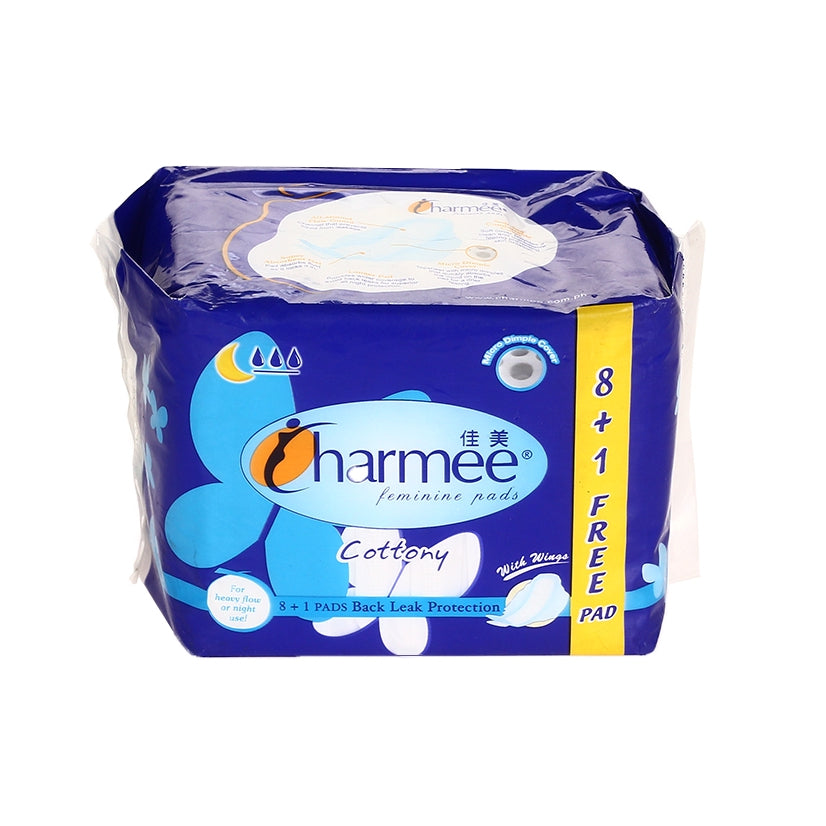 Charmee Cottony Fem Pads Heavy Flow or Night Use 8s