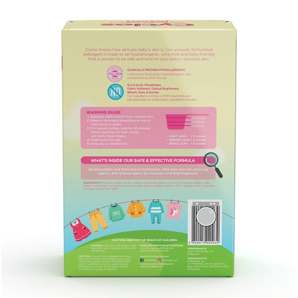 Cycles Baby Laundry Powder Detergent 1Kg - Hypoallergenic for Baby’s Sensitive Skin!