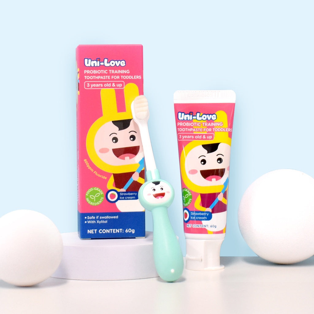 UniLove Probiotic Training Toothpaste - Strawberry Ice Cream (3+ Years Old) 60g Pack of 1