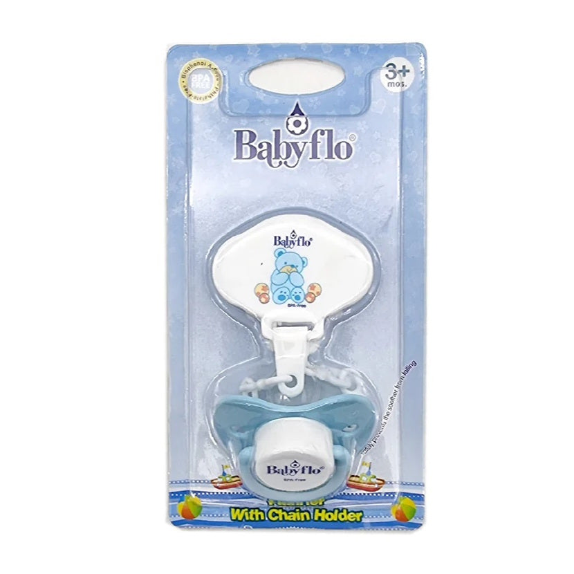 Babyflo Pacifier with Chain Holder (BLUE)