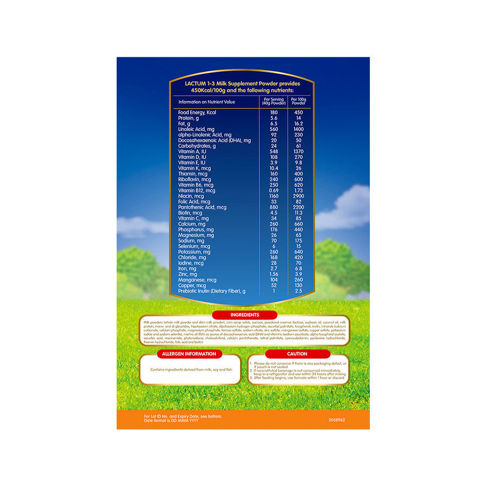 Lactum for 1-3 Years Old 1.15kg Plain Milk Supplement