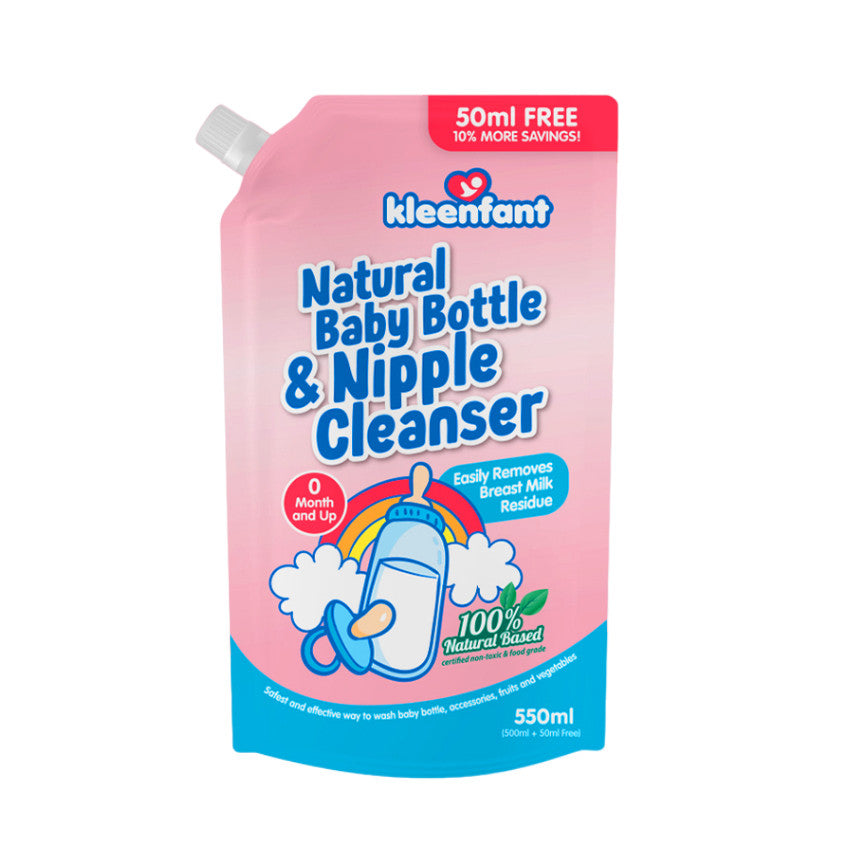 Kleenfant Natural Baby Bottle and Nipple Cleanser 550ml Refill