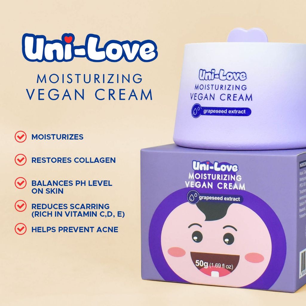 Uni-Love Moisturizing Vegan Cream (Grapeseed Extract) 50g