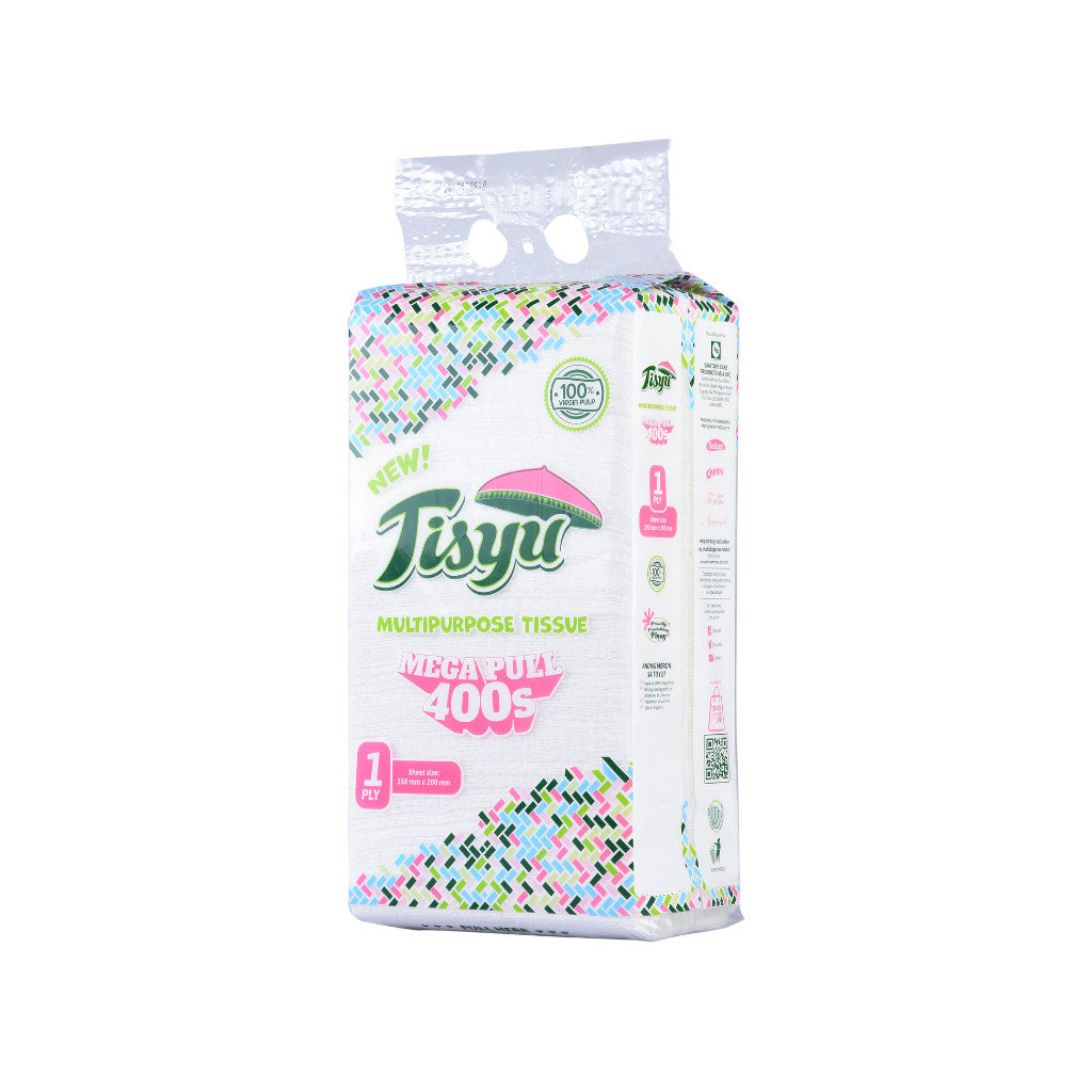Tisyu Multi-Purpose Tissue Mega Pull 400-Pulls 1-ply 400 Sheets