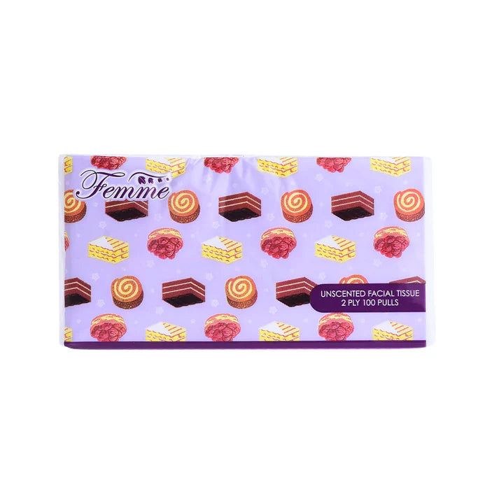Femme Big Travel Pack Facial Tissue 100-Pulls 2-Ply (1 Pack)
