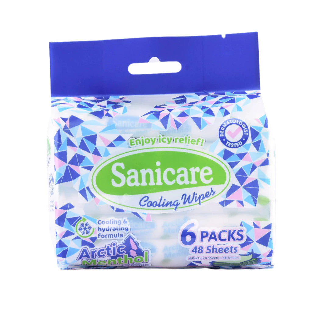 Sanicare Mini Cooling Wipes - 6 packs 48 sheets