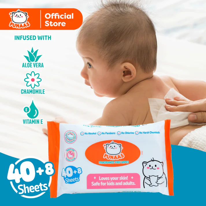Punaas Fragrance-Free Baby Wipes 48 Sheets