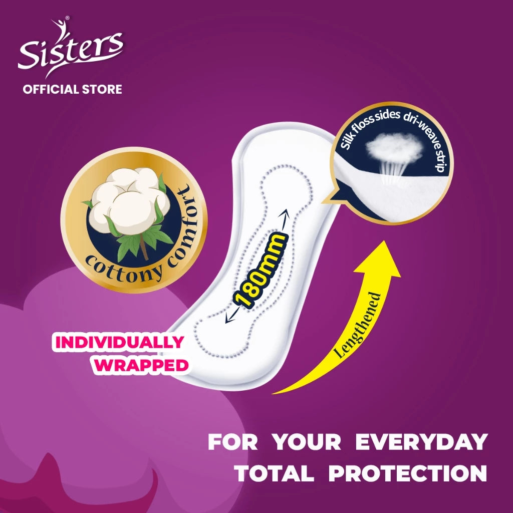 Sisters Longer Pantyliners Individually Wrapped 20