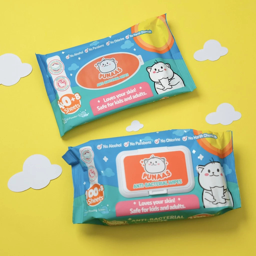 Punaas Anti-Bacterial Wipes Fresh Powder Scent 48 Sheets