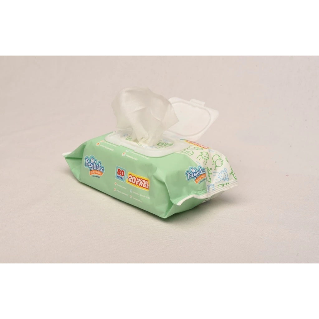 Beybiko Baby Wipes Unscented 80 sheets + 20 sheets