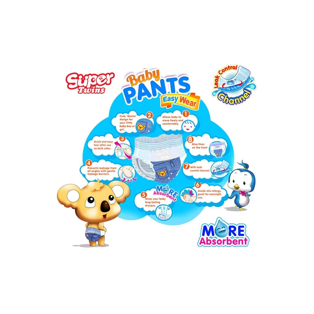 Super Twins Pants Baby Diaper XL 40 - PANTS