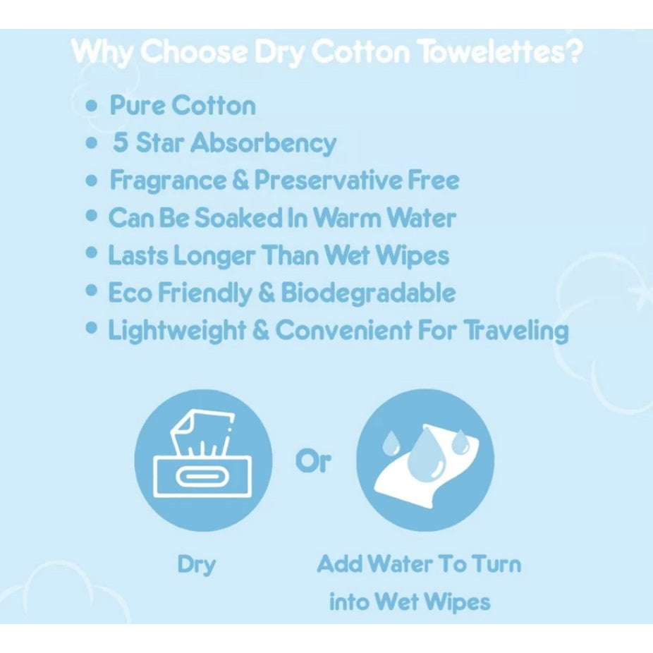 Tiny Buds Baby Dry Cotton Towelettes
