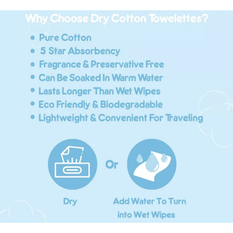 Tiny Buds Baby Dry Cotton Towelettes