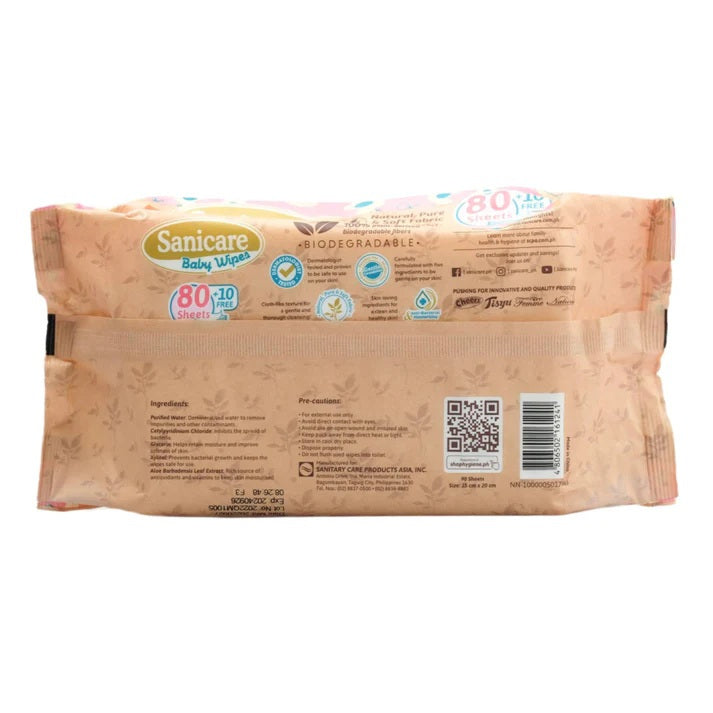 Sanicare Baby Wipes Plant Fiber 90 Sheets - Assorted Colors