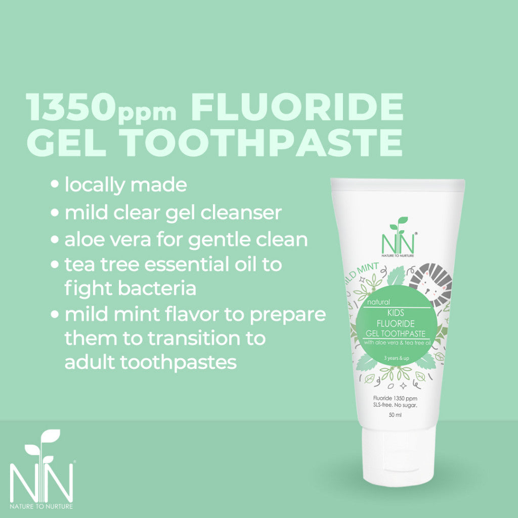 Nature to Nurture Kids Fluoride Toothpaste MILD MINT 50ml(3 yrs &up)