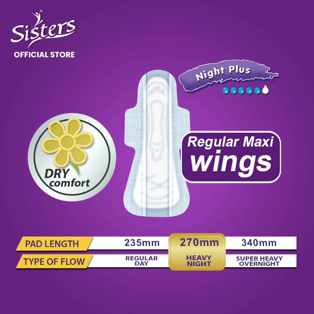 Sisters Sanitary Napkin Net Side (Night-use) 8 Pads