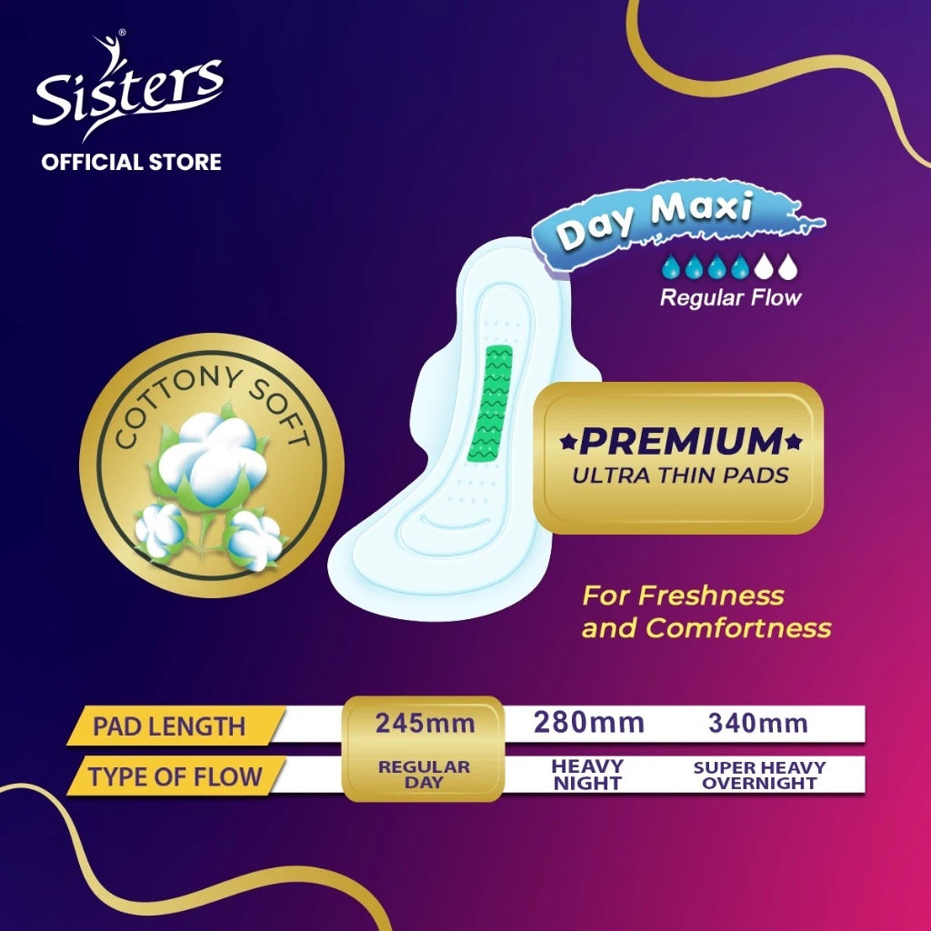 Sisters Sanitary Napkin Premium Ultra Thin Pads with wings 6 Pads
