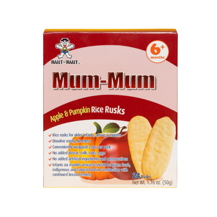Mum Mum Apple & Pumpkin Rice Rusks 50g