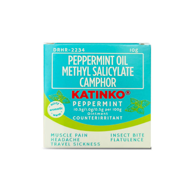 Katinko Peppermint Ointment 10g - Muscle Pain, Headache, Travel Sickness, Insect Bite