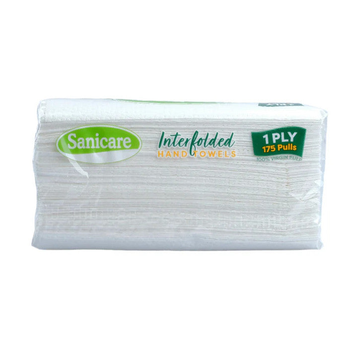 Sanicare Regular Interfolded Paper Towel 175-Pulls 1-Ply