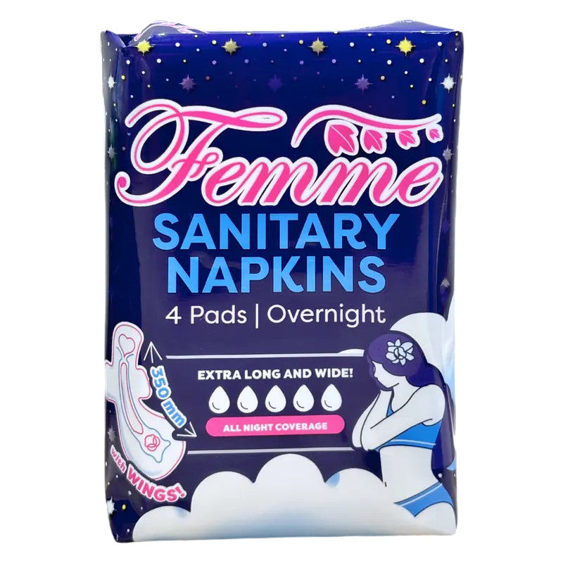 Femme Sanitary Napkins Overnight 4 Pads