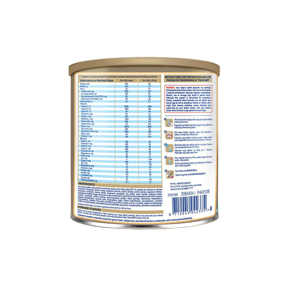 Enfamil A+ Premature 400g for 0-12 Months Old Infant Formula