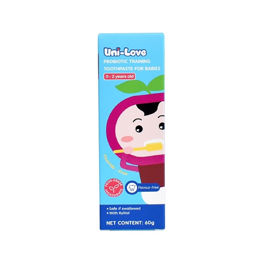 UniLove Probiotic Training Toothpaste - Flavour-Free (0-2 Years Old) 60g Pack of 1