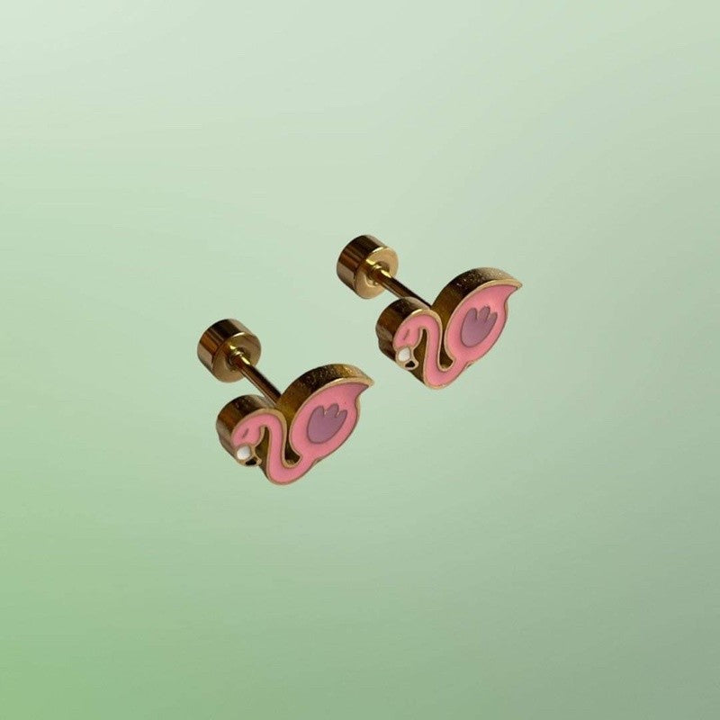 Stainless Steel Earrings Flamingo