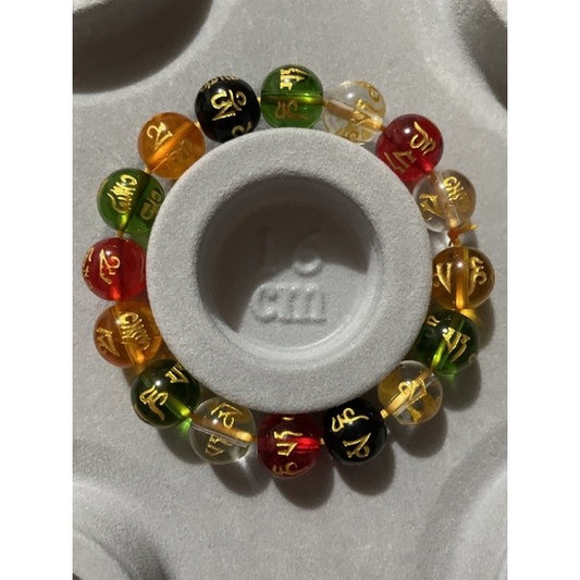 Colorful Mantra bracelet 11MM (16cm wrist size)