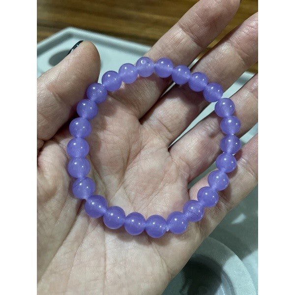 Purple chalcedony 7MM bead size (17cm wrist size)