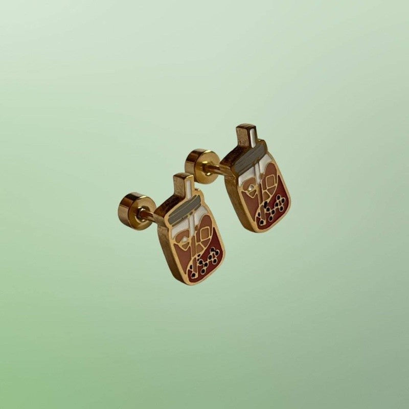 Stainless Steel Earrings Milktea