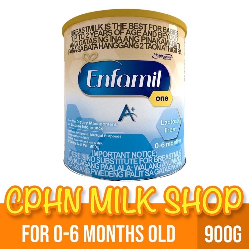 Enfamil A+ One Lactose Free 900g for 0-6 Months Old Dietary Management of Lactose Intolerance