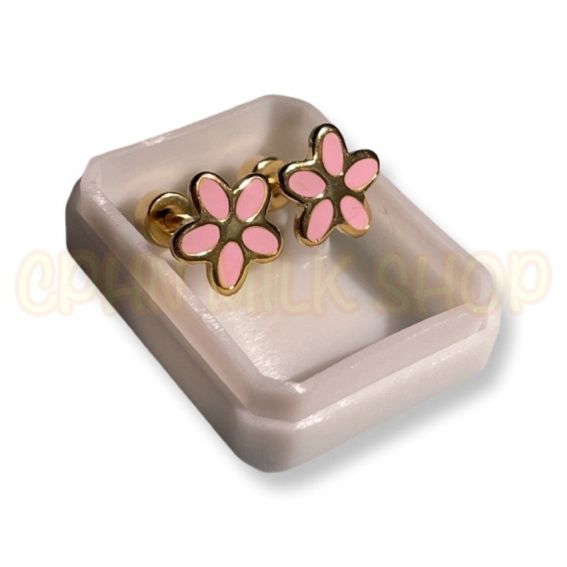 Stainless Steel Earrings Flowers Set B