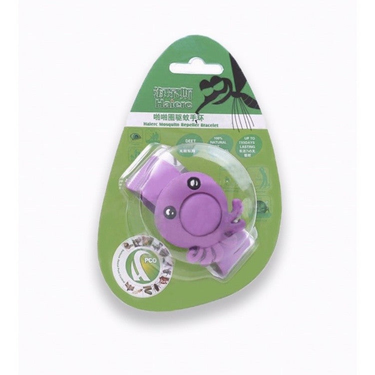 Mosquito Repeller Bracelet With 5 Refills + 2 Free Refills - Purple Octopus