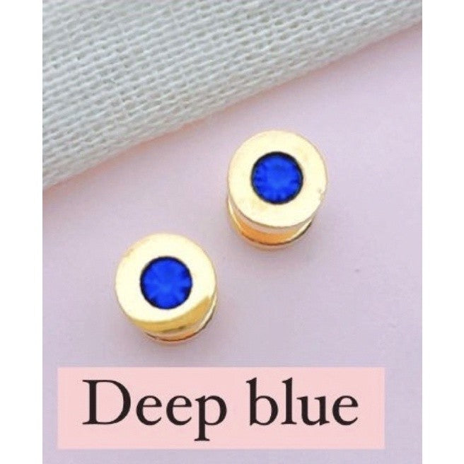 Stainless Steel Earrings Birthstone Flat Circle