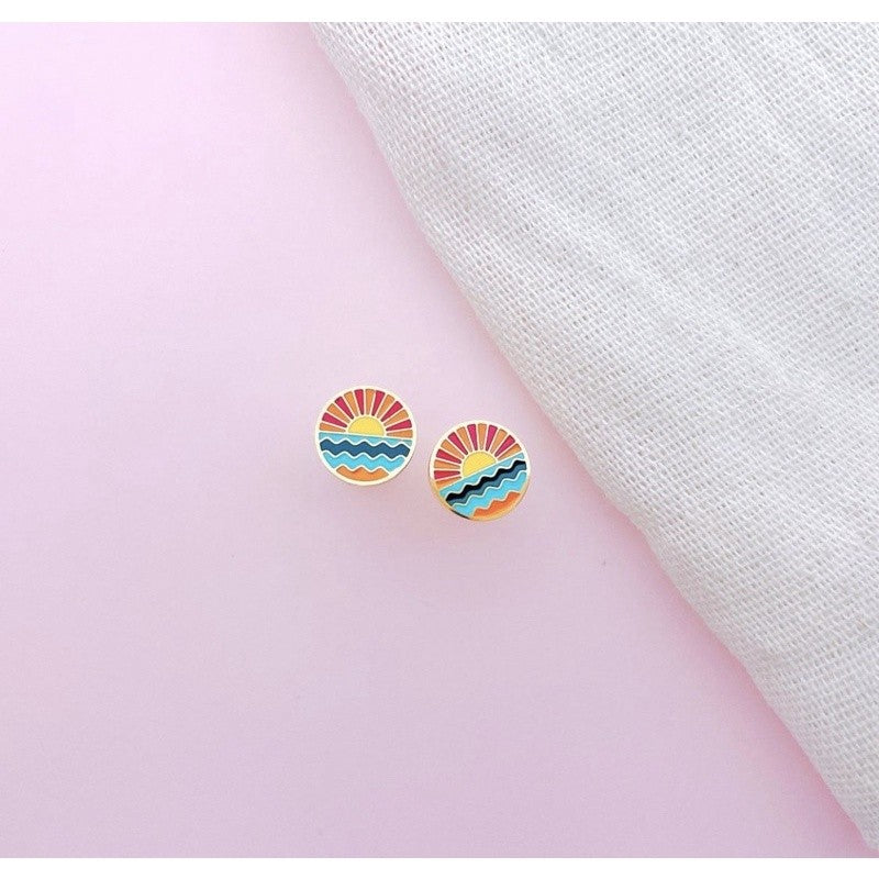 Stainless Steel Earrings Sunset