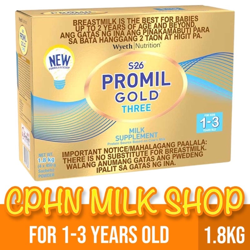 S-26® PROMIL GOLD® THREE 1.8kg for 1-3 Years Old Milk Supplement