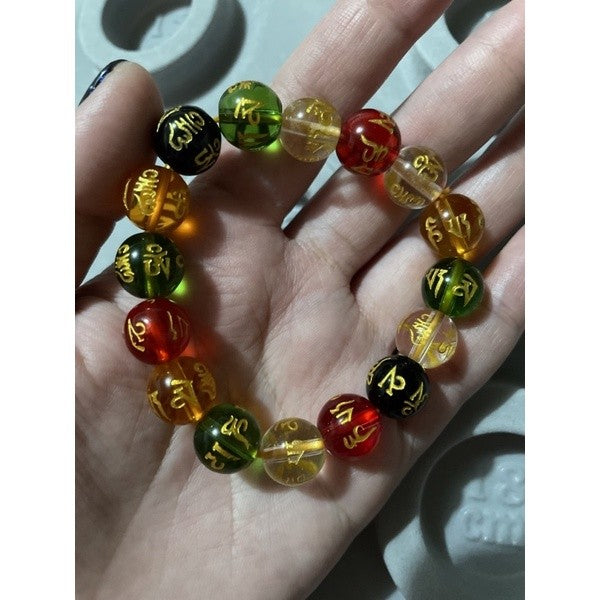 Colorful Mantra bracelet 11MM (16cm wrist size)