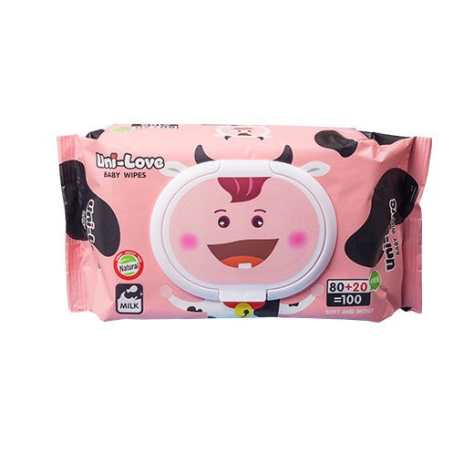 UniLove Milk Scent Baby Wipes 100's Pack of 1