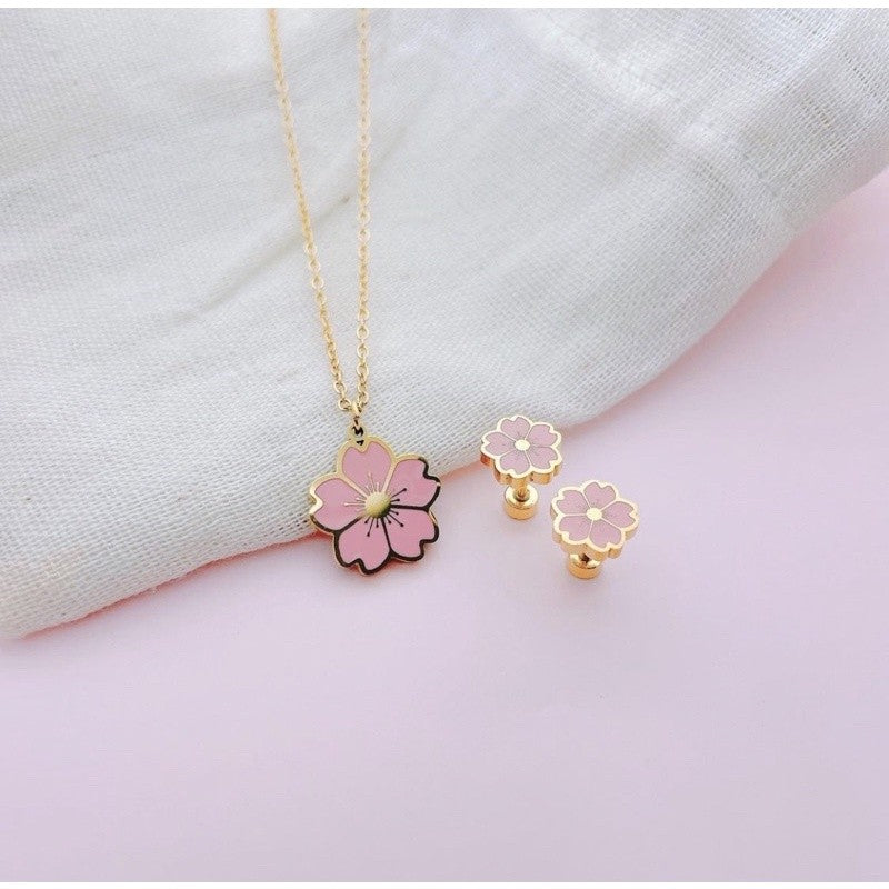 Stainless Steel Earrings and Necklace Set